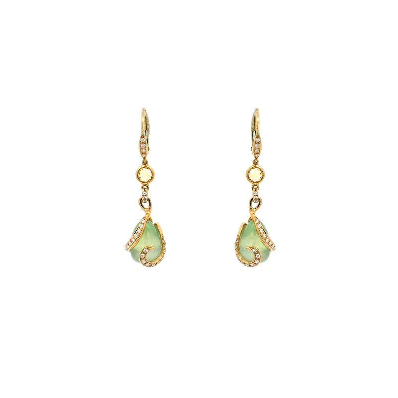 Elegant Gold and Green Pendant Set