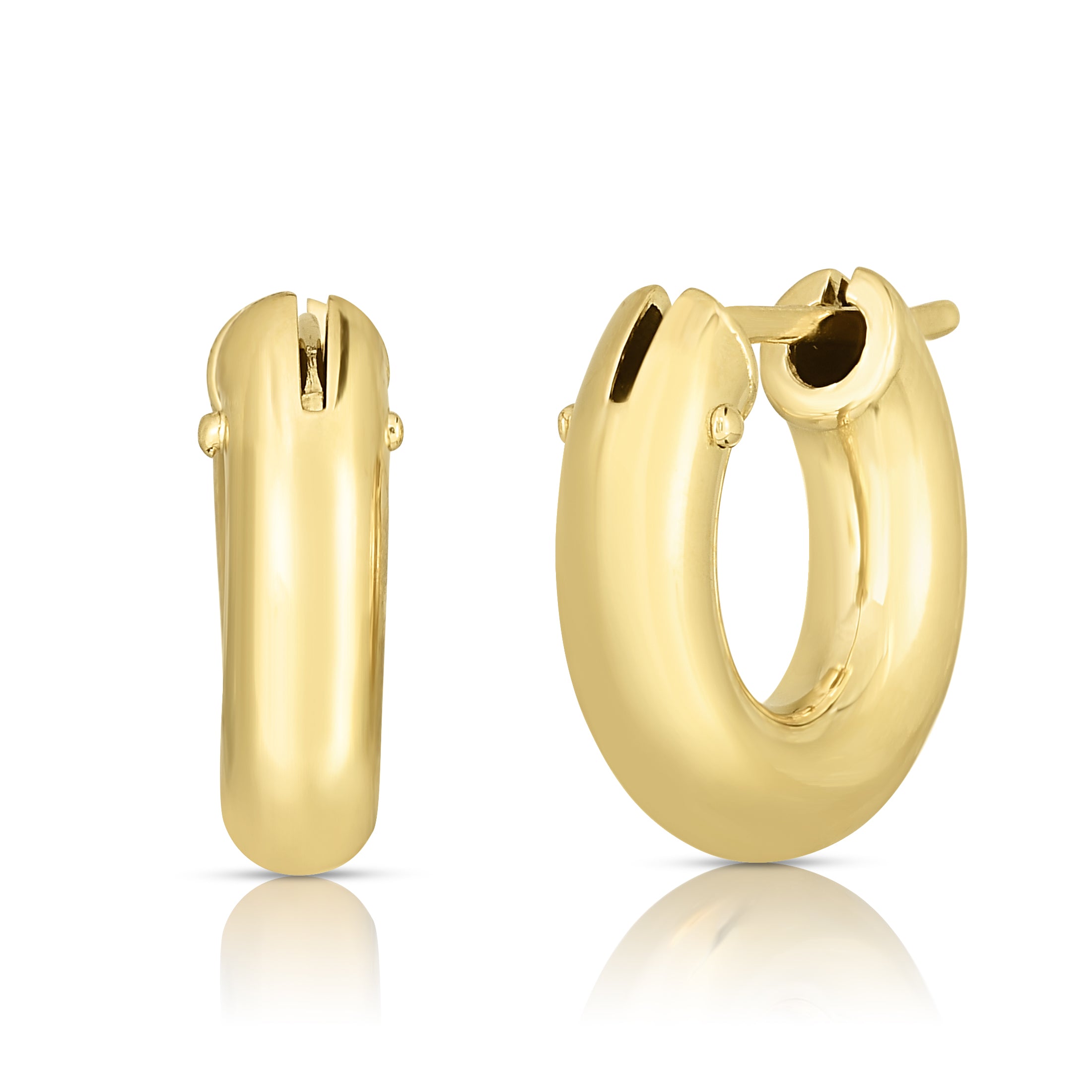 18K YELLOW GOLD THE PERFECT HOOP® SMALL ROUNDED EARRINGS