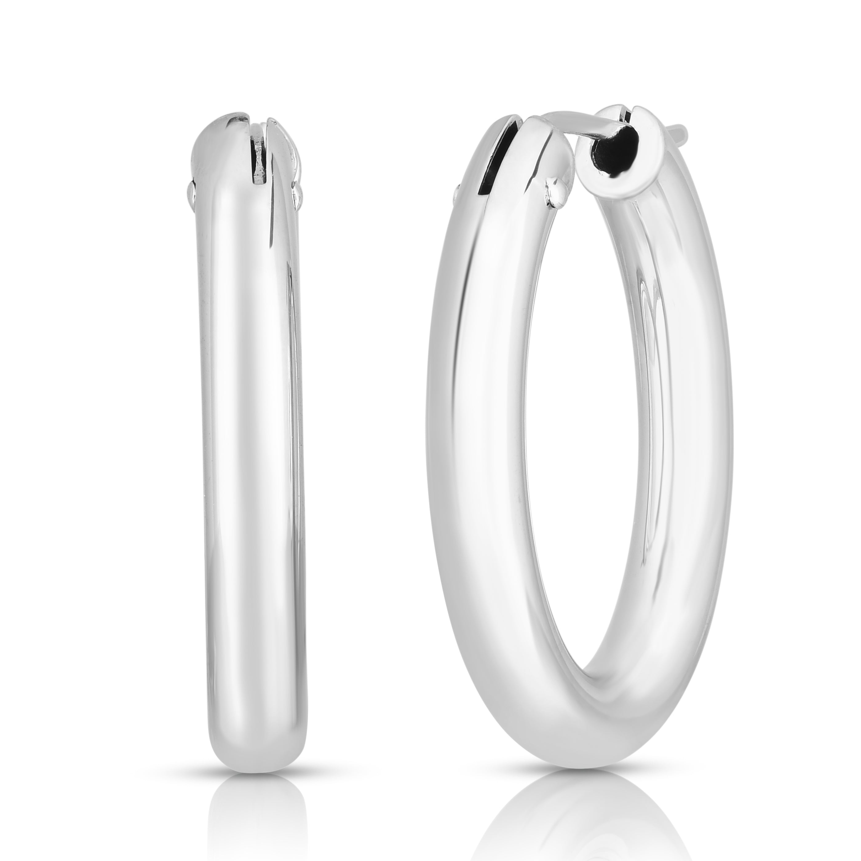 18K WHITE PERFECT GOLD HOOP® LARGE OVAL EARRINGS