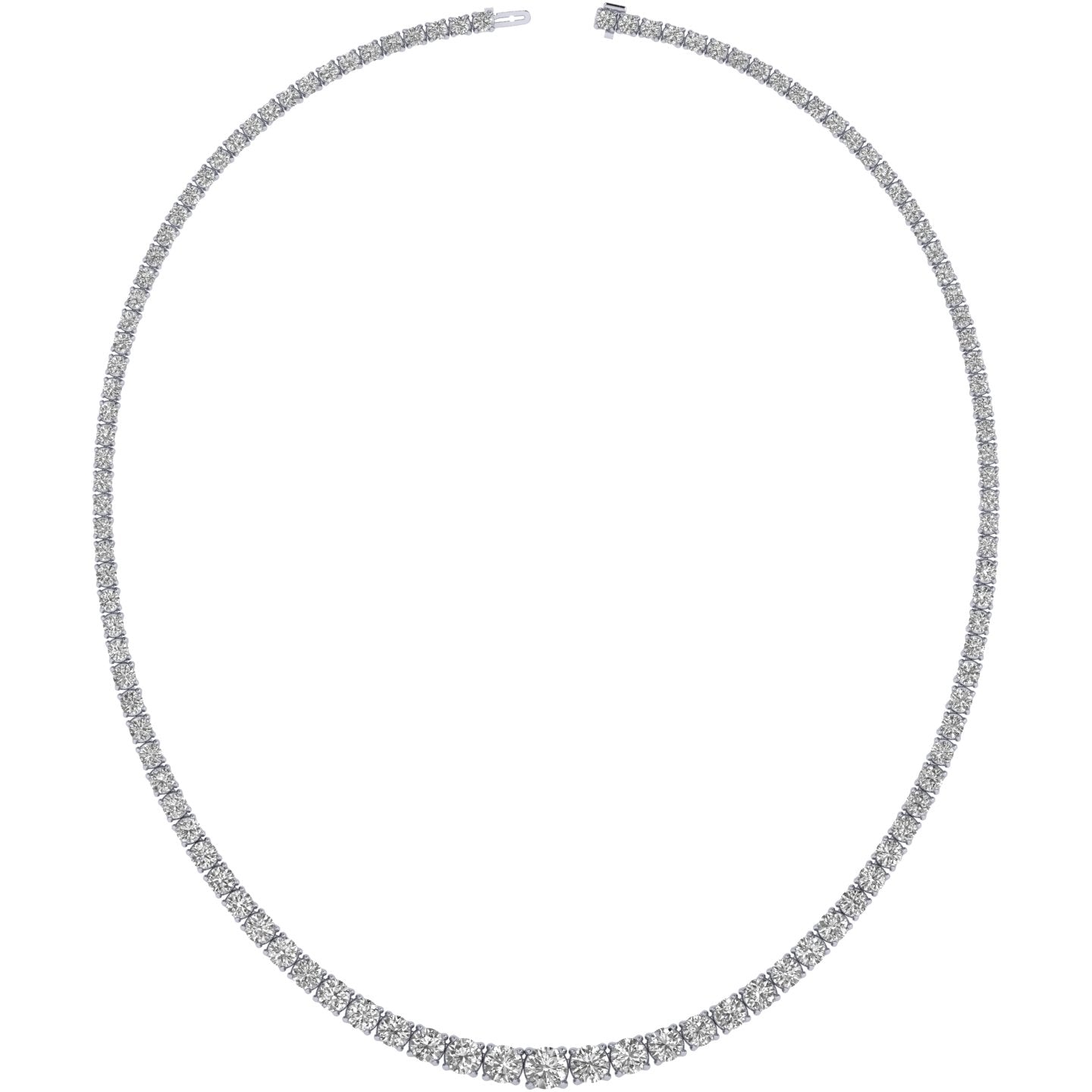 18K WHITE GOLD DIAMOND CLASSIC U SETTING RIVIERA DIAMOND NECKLACE - 0.75CT CNTR
