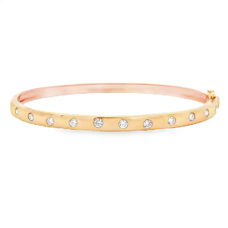 18K Yellow Gold Diamond Bangle Bracelet