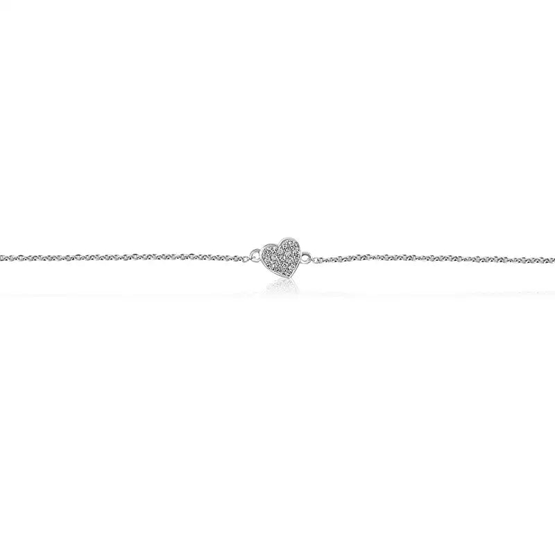 Elegant 18K White Gold Baby Bracelet with Charming Heart Accent