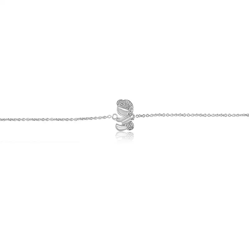 Elegant 18K White Gold Baby Girl Charm Bracelet with a Delicate and Sweet Design