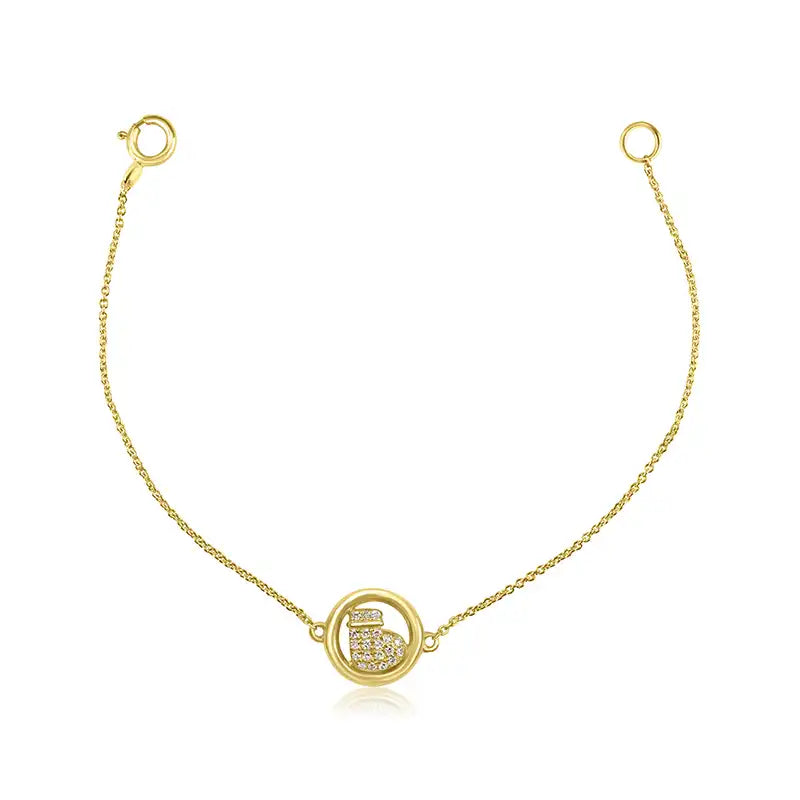Charming 18K Yellow Gold Baby Bracelet with a Sweet Little Charm