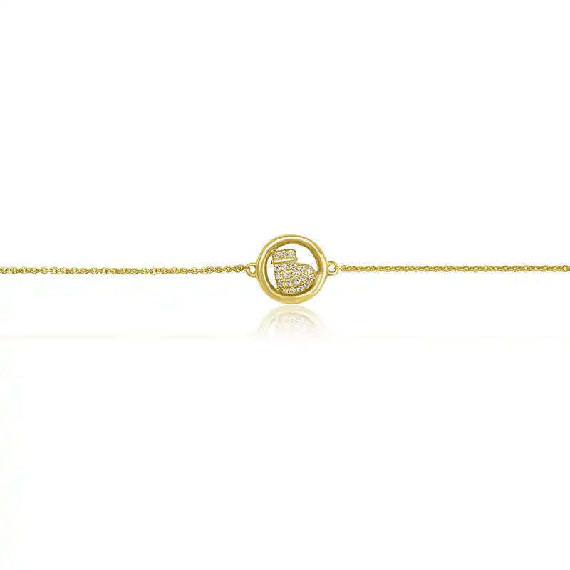 Charming 18K Yellow Gold Baby Bracelet with a Sweet Little Charm
