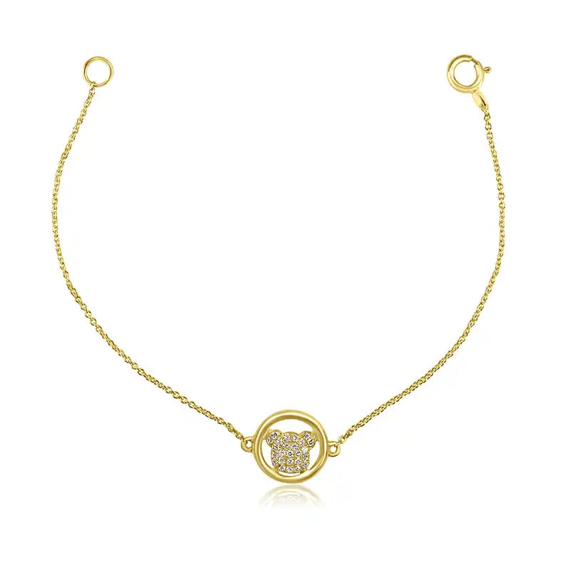 Elegant 18K Yellow Gold Baby Bracelet with Cute Mickey Mouse Charm