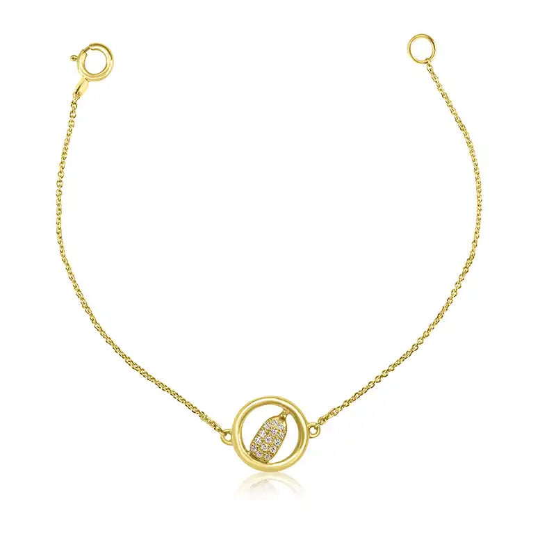 Elegant 18K Yellow Gold Baby Bracelet with Charm for Little Ones
