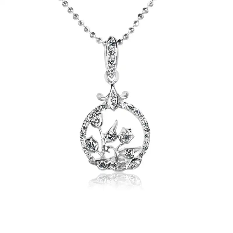 18K Gold Diamond Pendant Set