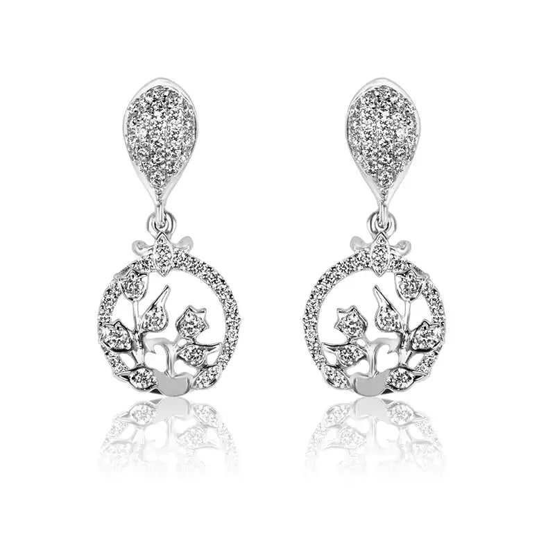 18K Gold Diamond Pendant Set