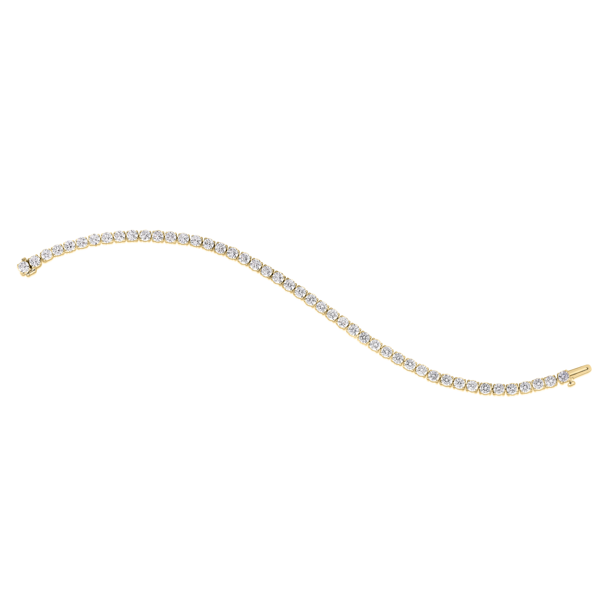 18K YELLOW GOLD DIAMOND CLASSIC TENNIS BRACELET: GH VS-SI