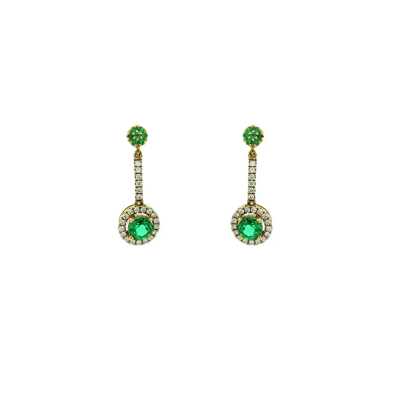 Emerald and Gold Diamond Necklace Set