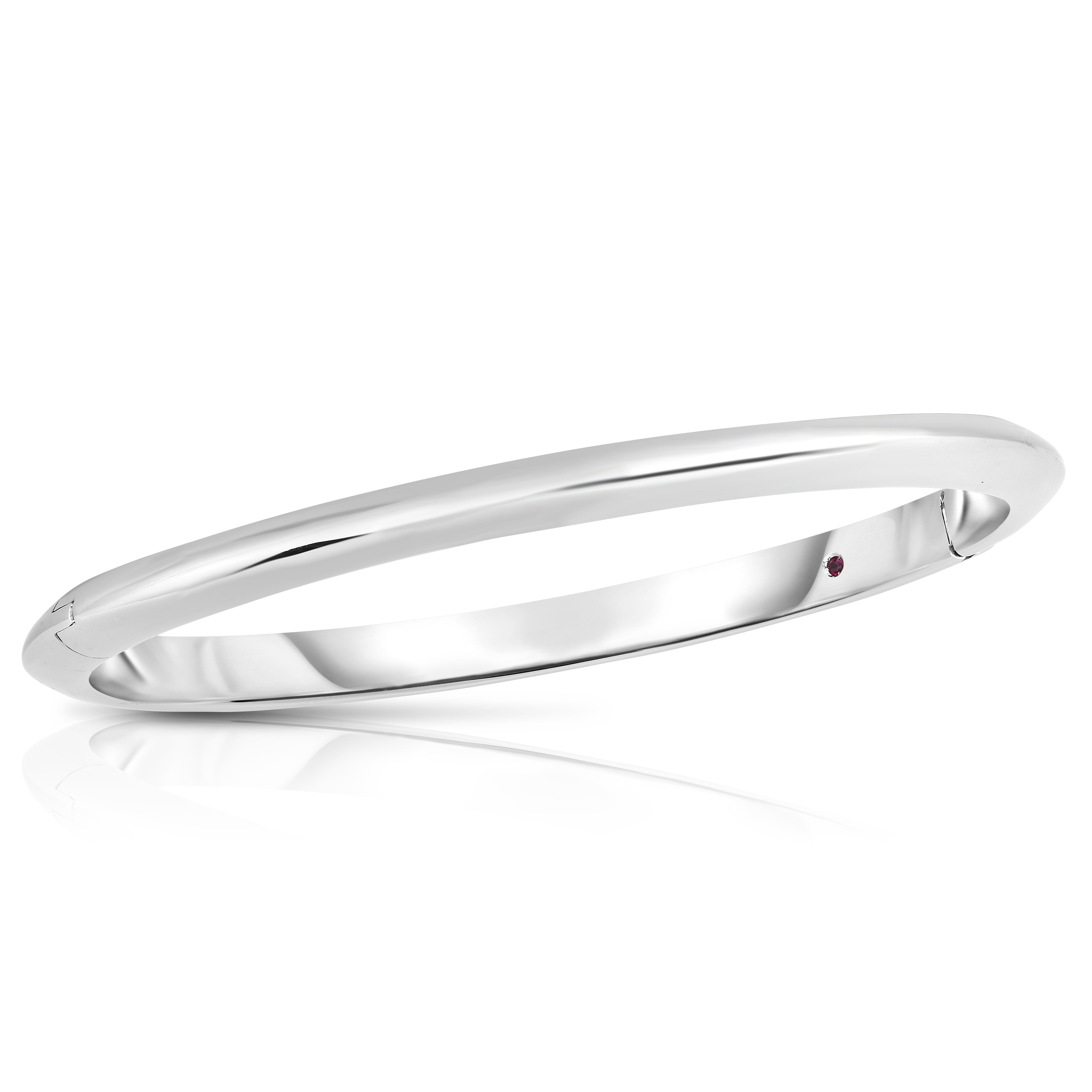 18K WHITE DESIGNER GOLD KNIFED EDGE BANGLE