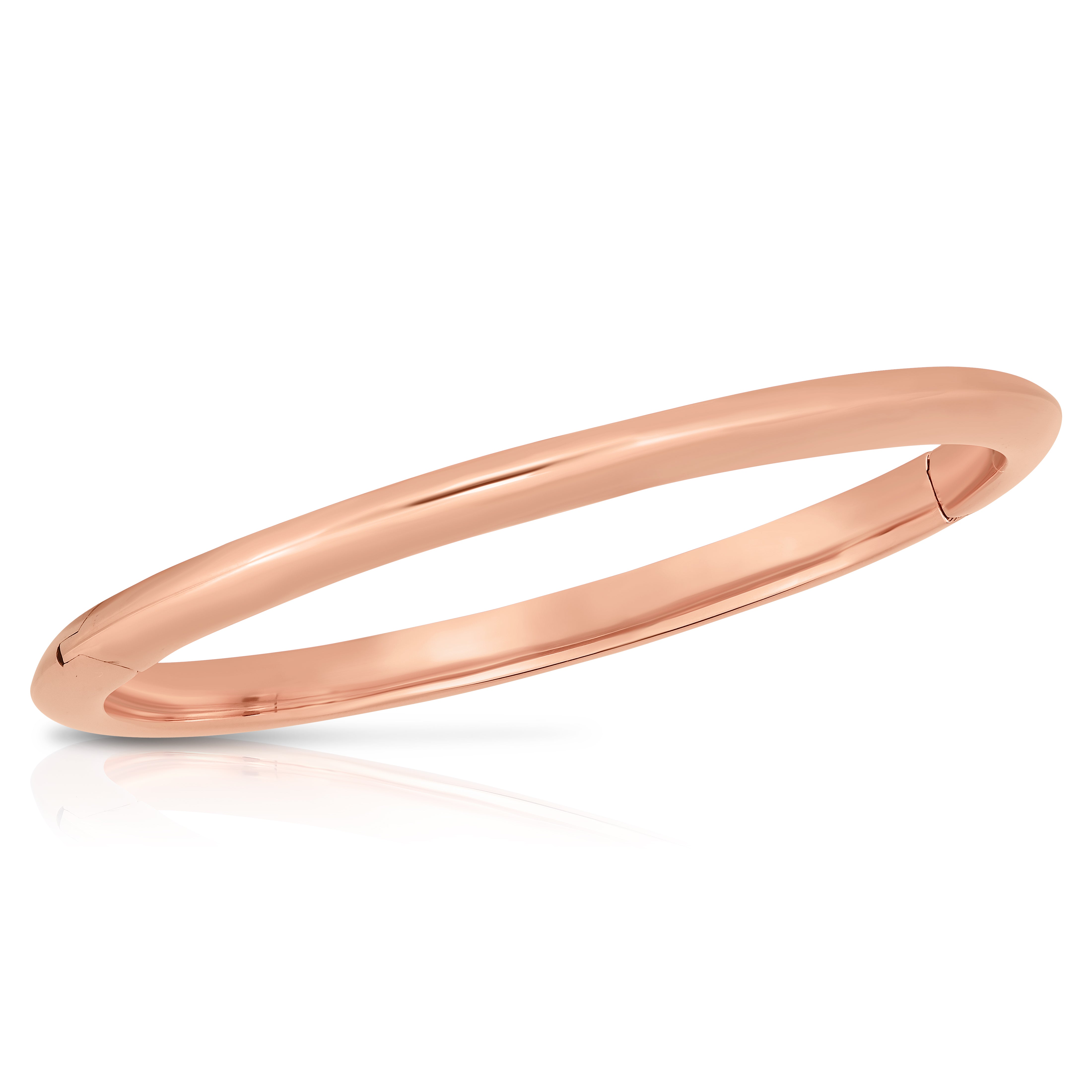 18K ROSE DESIGNER GOLD KNIFED EDGE BANGLE