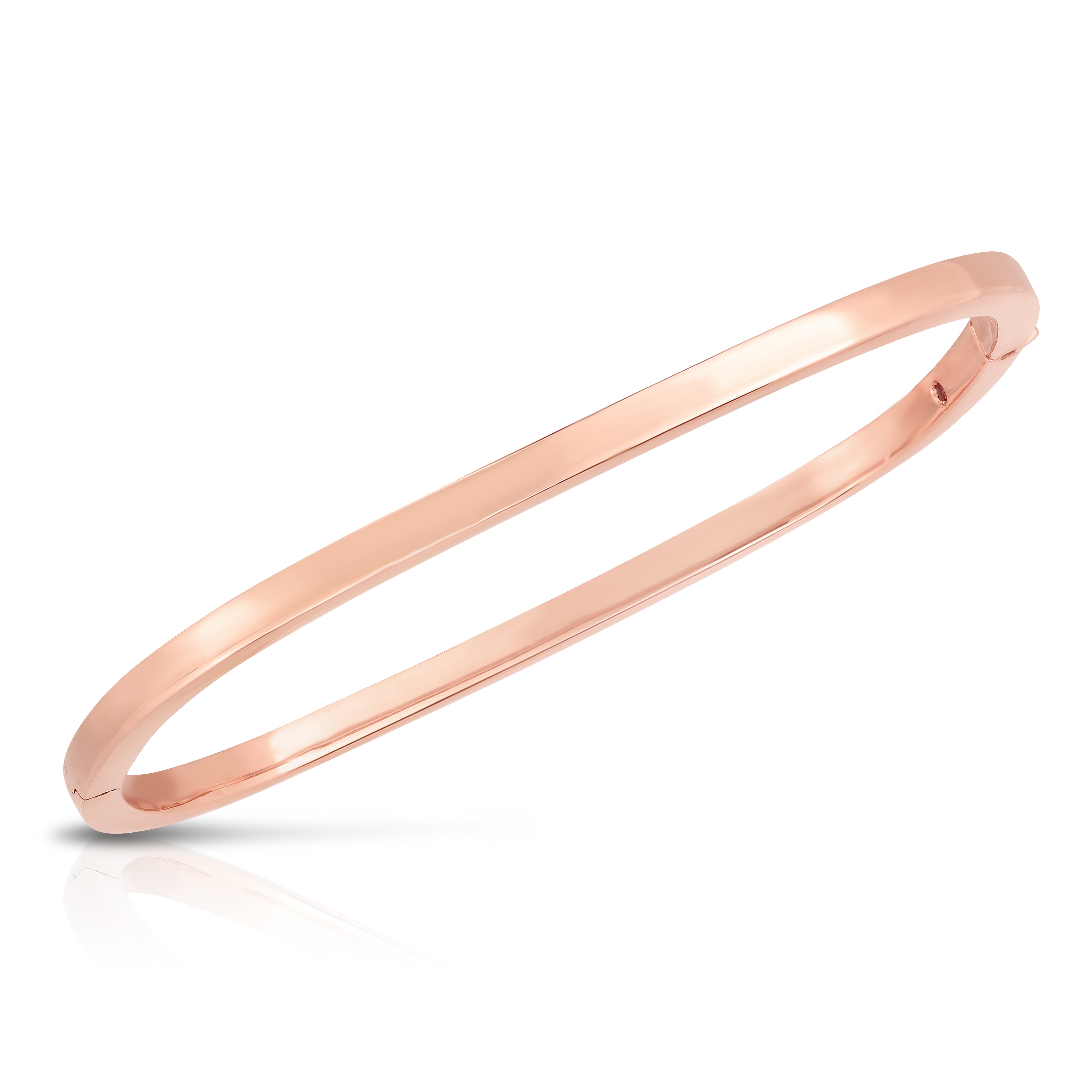 18K ROSE DESIGNER GOLD SQUARE BANGLE