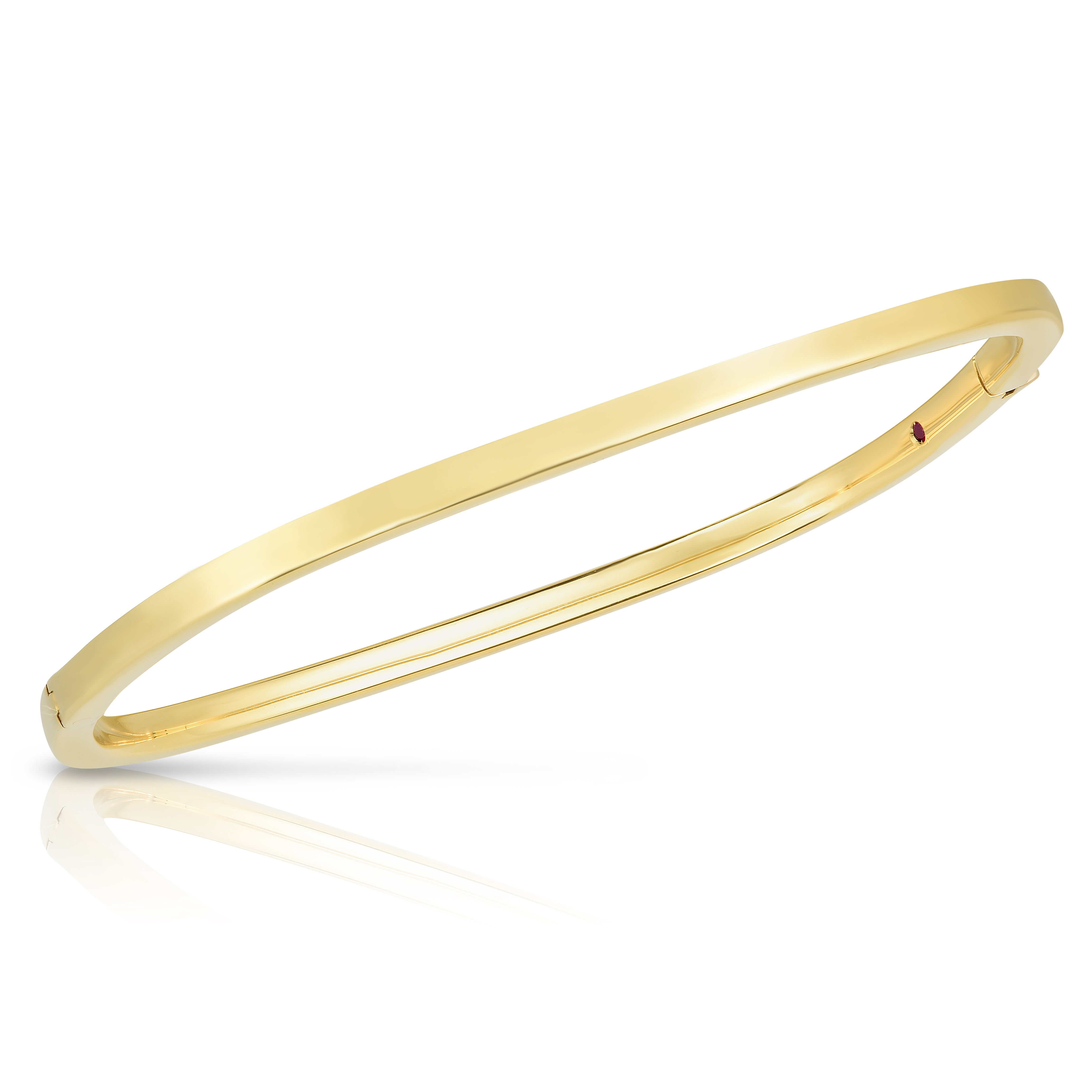 18K YELLOW DESIGNER GOLD SQUARE BANGLE