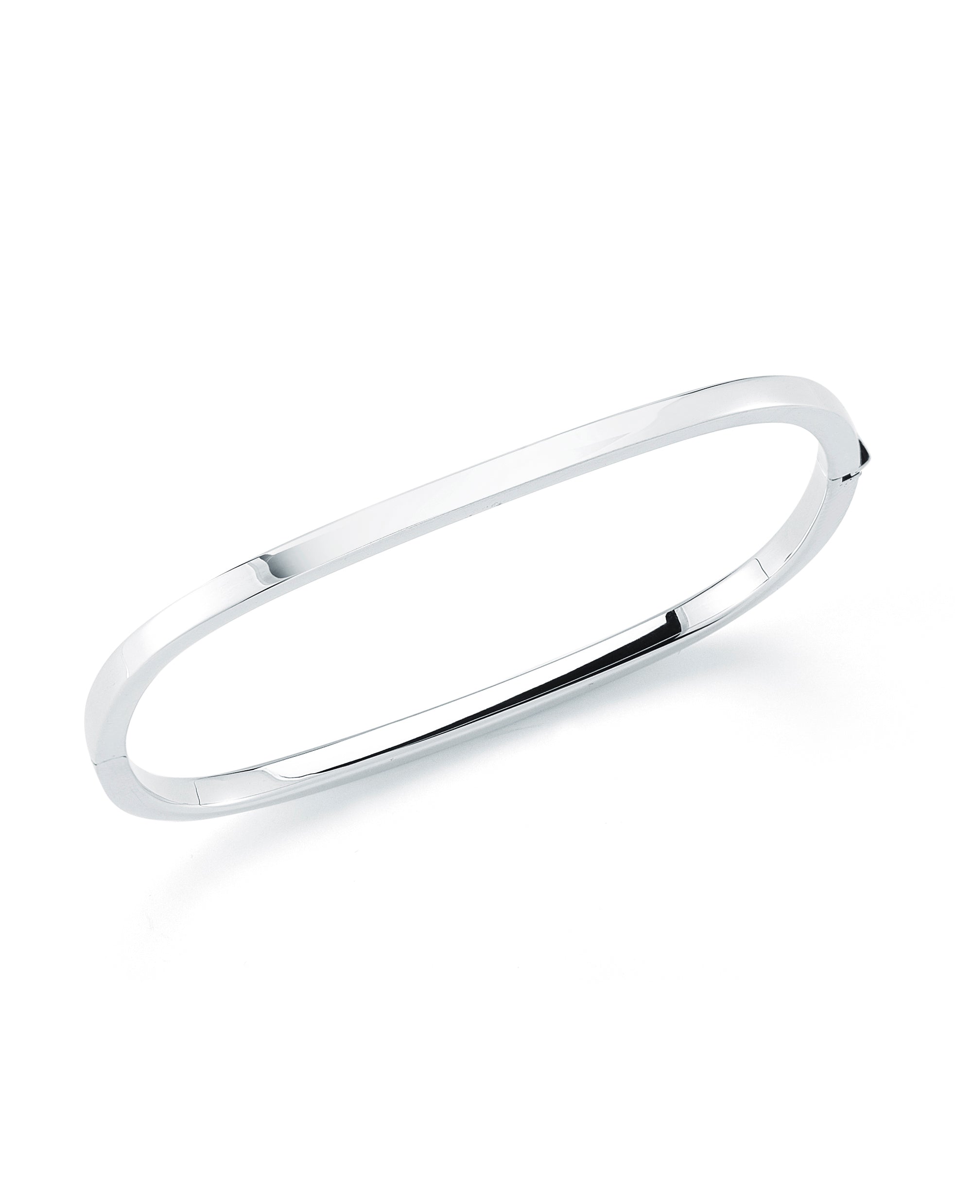 18K WHITE DESIGNER GOLD SQUARE BANGLE