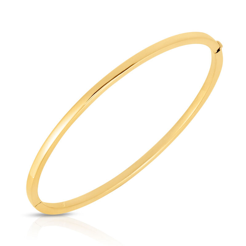 18K YELLOW DESIGNER GOLD OVAL BANGLE