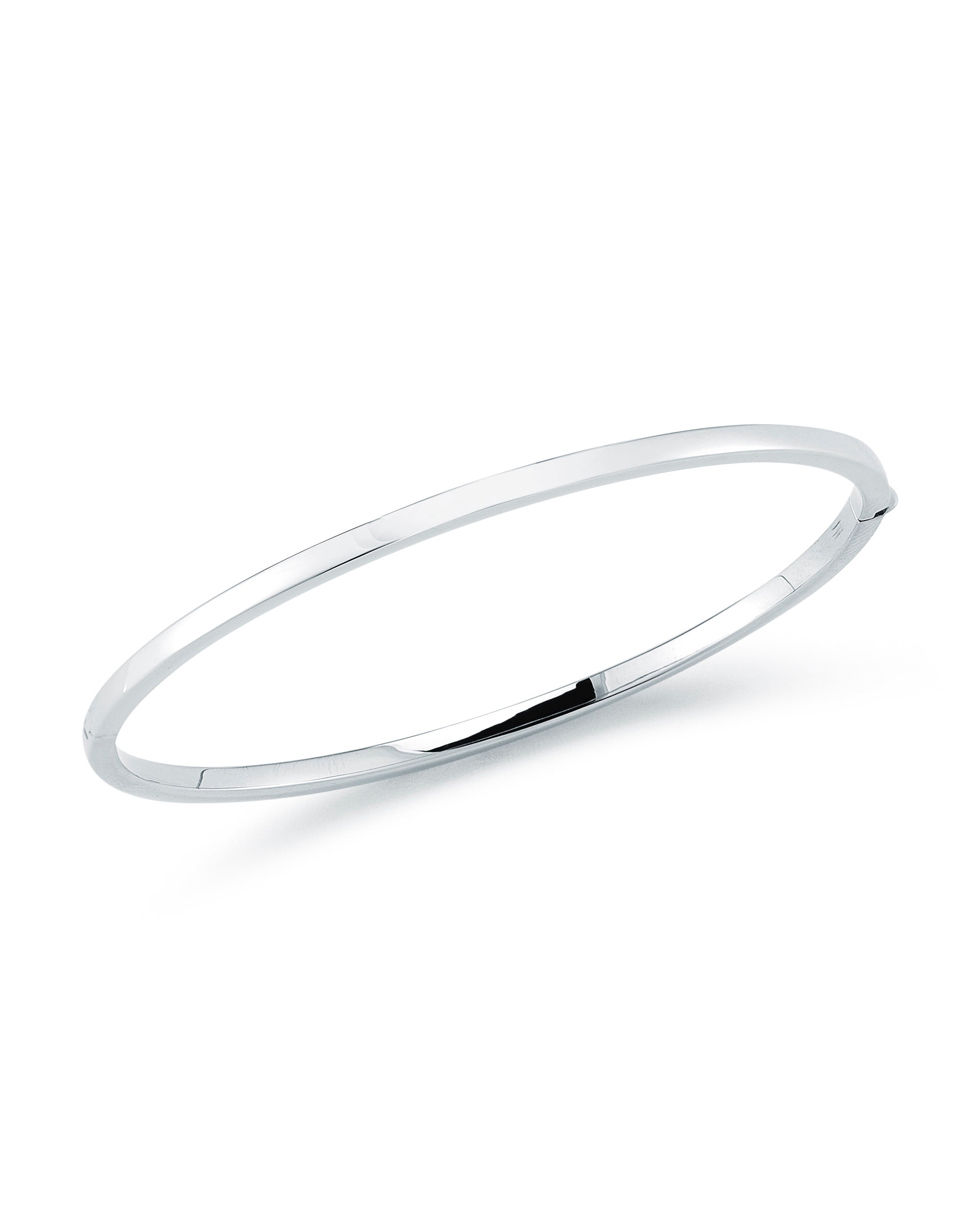 18K WHITE DESIGNER GOLD OVAL BANGLE