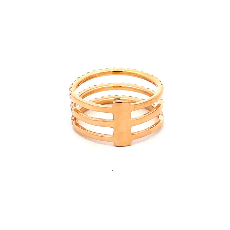 18K Rose Gold Diamond Ladies Ring