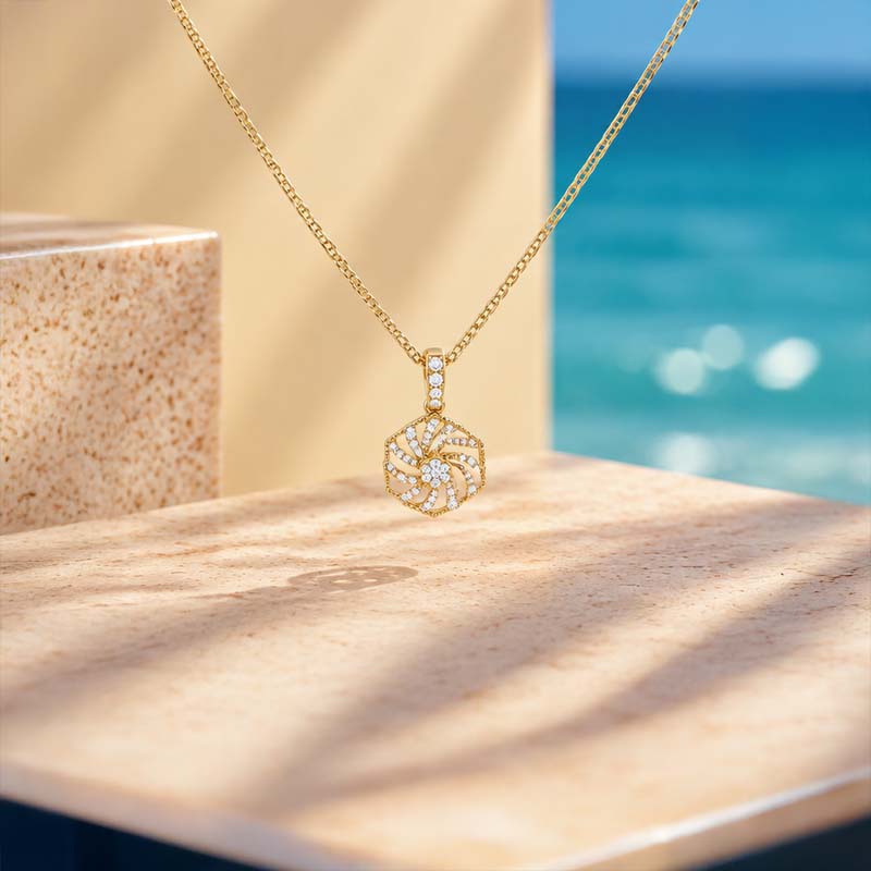 18K Gold Diamond Pendant