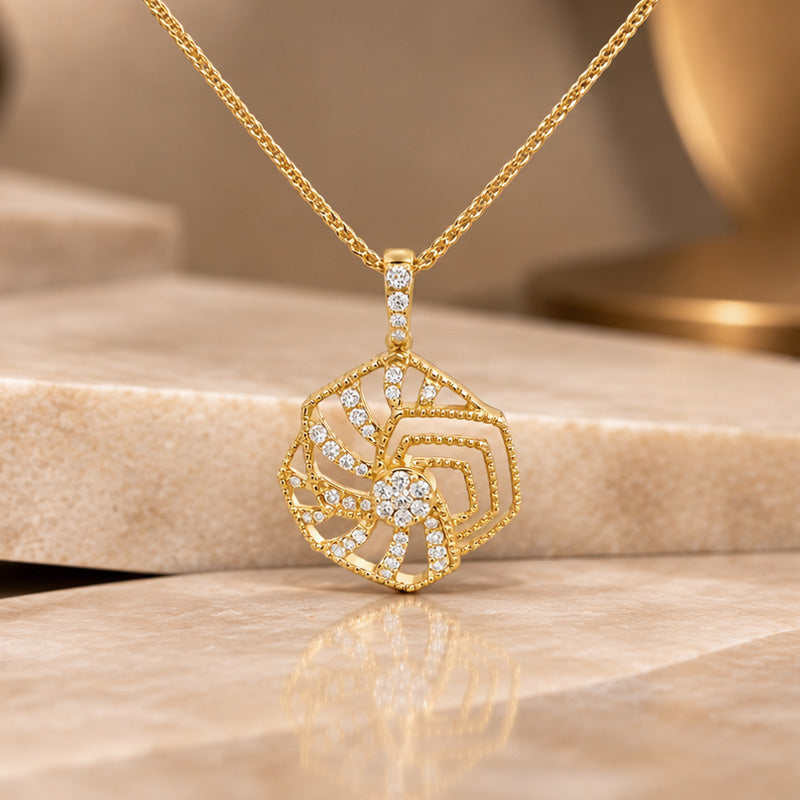 18K Gold Diamond Pendant
