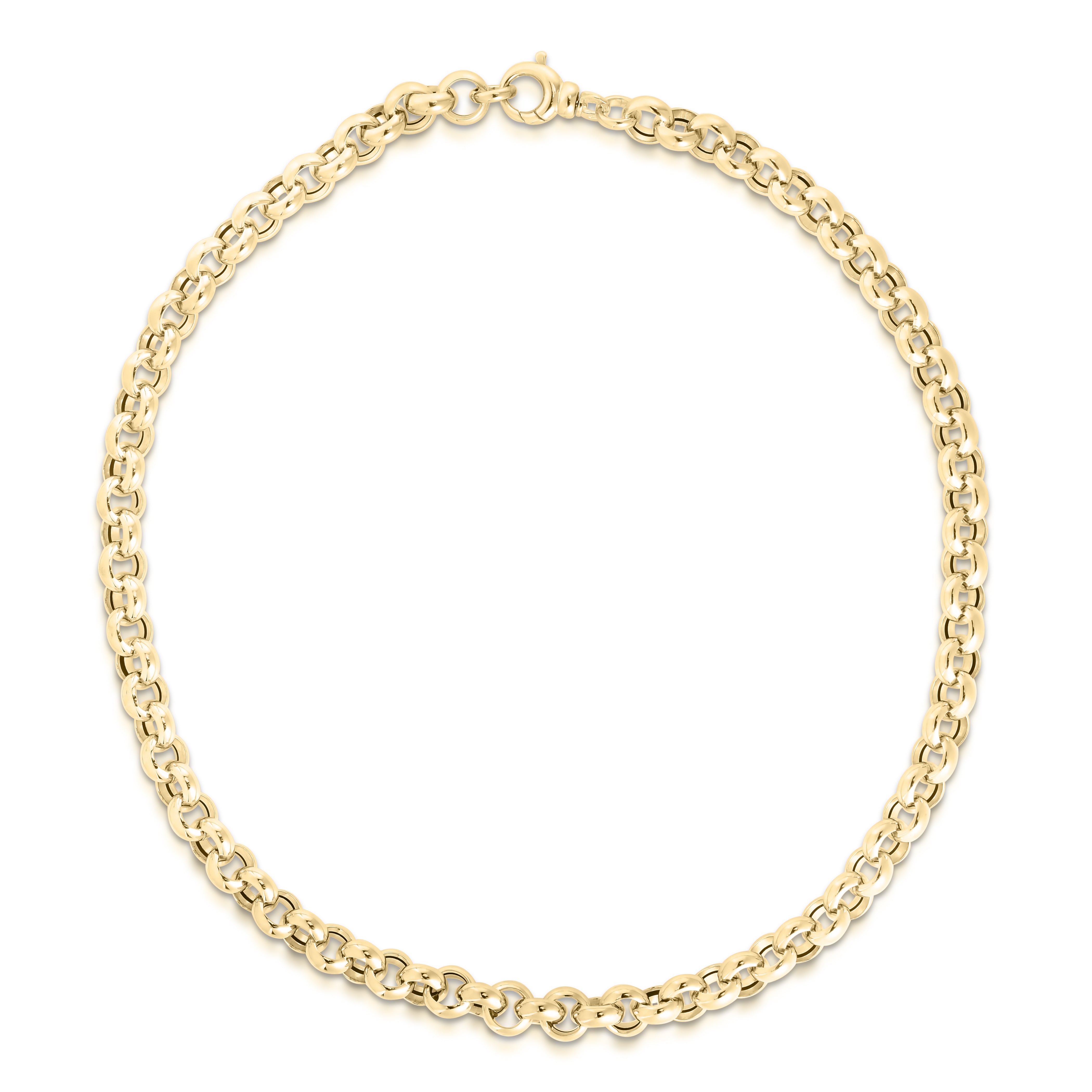 18K YELLOW DESIGNER GOLD CHUNKY ROLO LINK NECKLACE