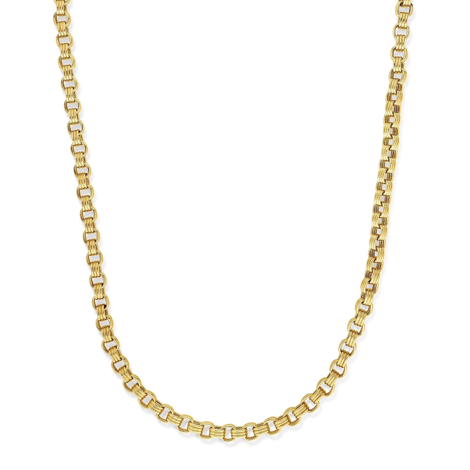 18K YELLOW DESIGNER GOLD CHAIN NECKLACE