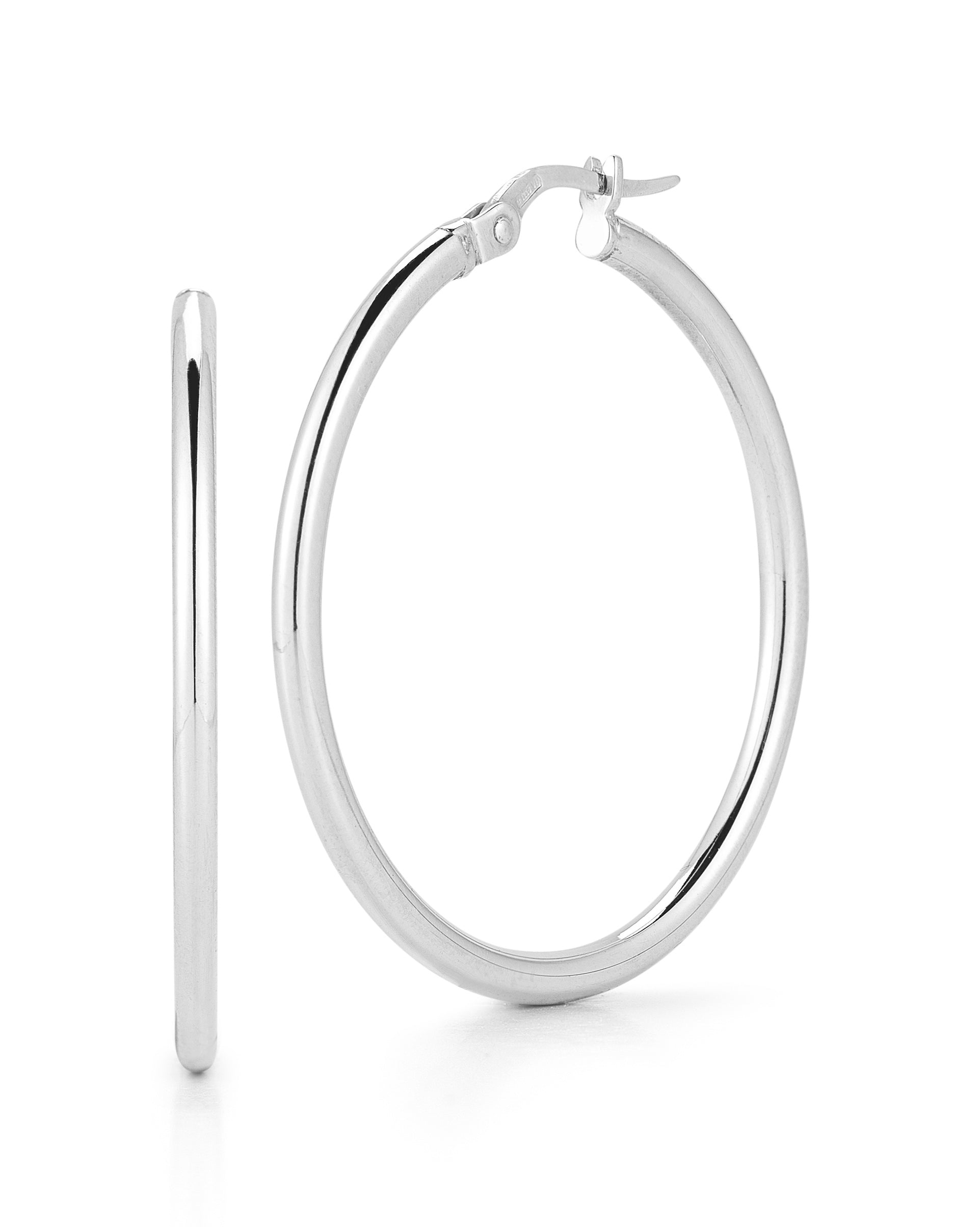 18K WHITE GOLD THE PERFECT HOOP® MEDIUM EARRINGS