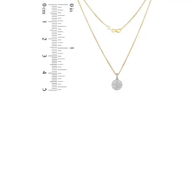 18K White and Yellow Gold Diamond Pendant & Earring set with 196 Diamonds
