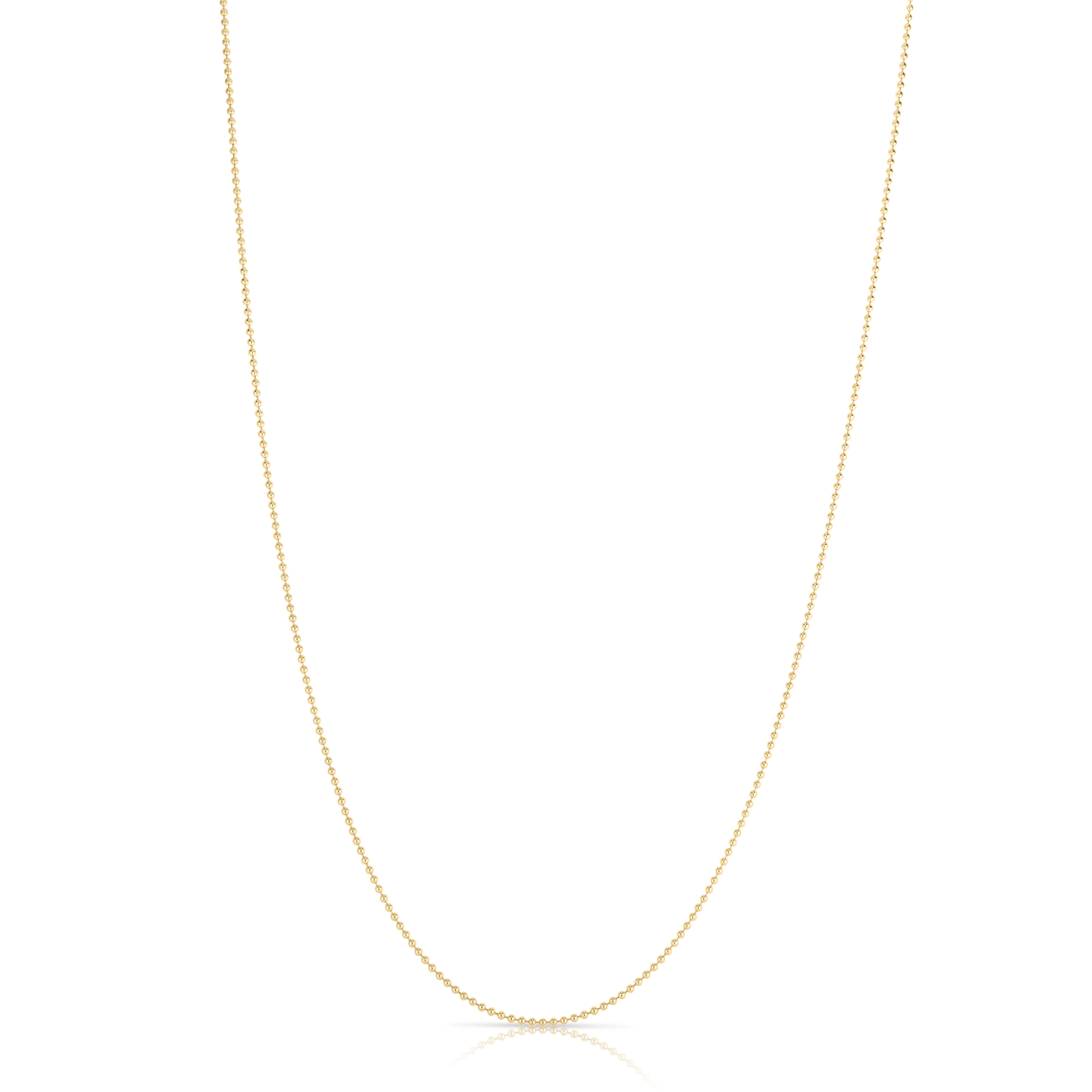 18K YELLOW DESIGNER GOLD LONG BEAD NECKLACE