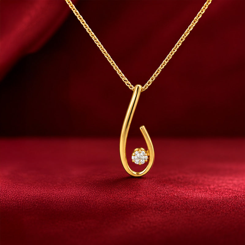 18K Gold Diamond Pendant