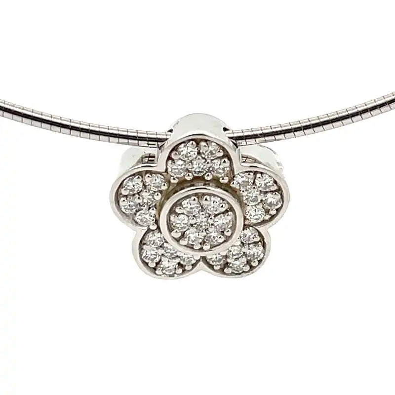 18K Gold Diamond Pendant and Earrings Set