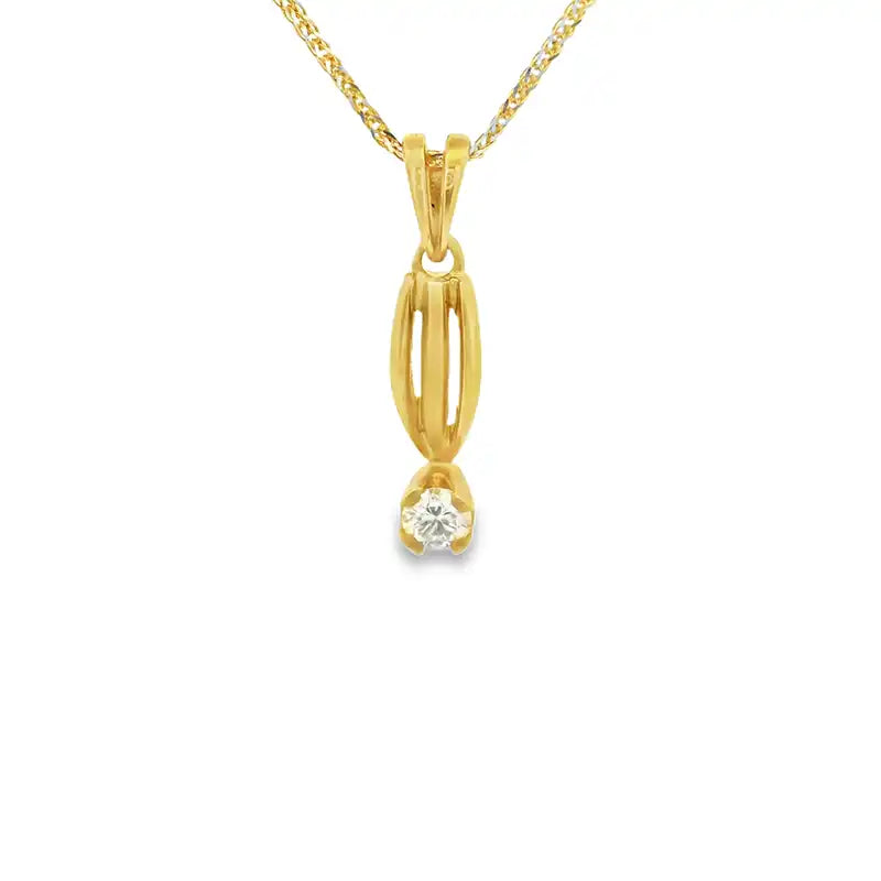 Minimalist 18K Gold Diamond Pendant