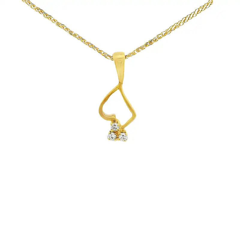 Minimalist  Gold Diamond Pendant