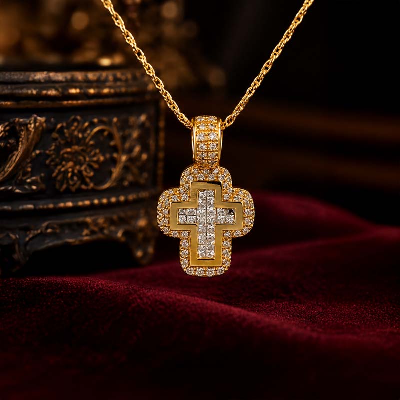 Radiant Diamond Cross pendant