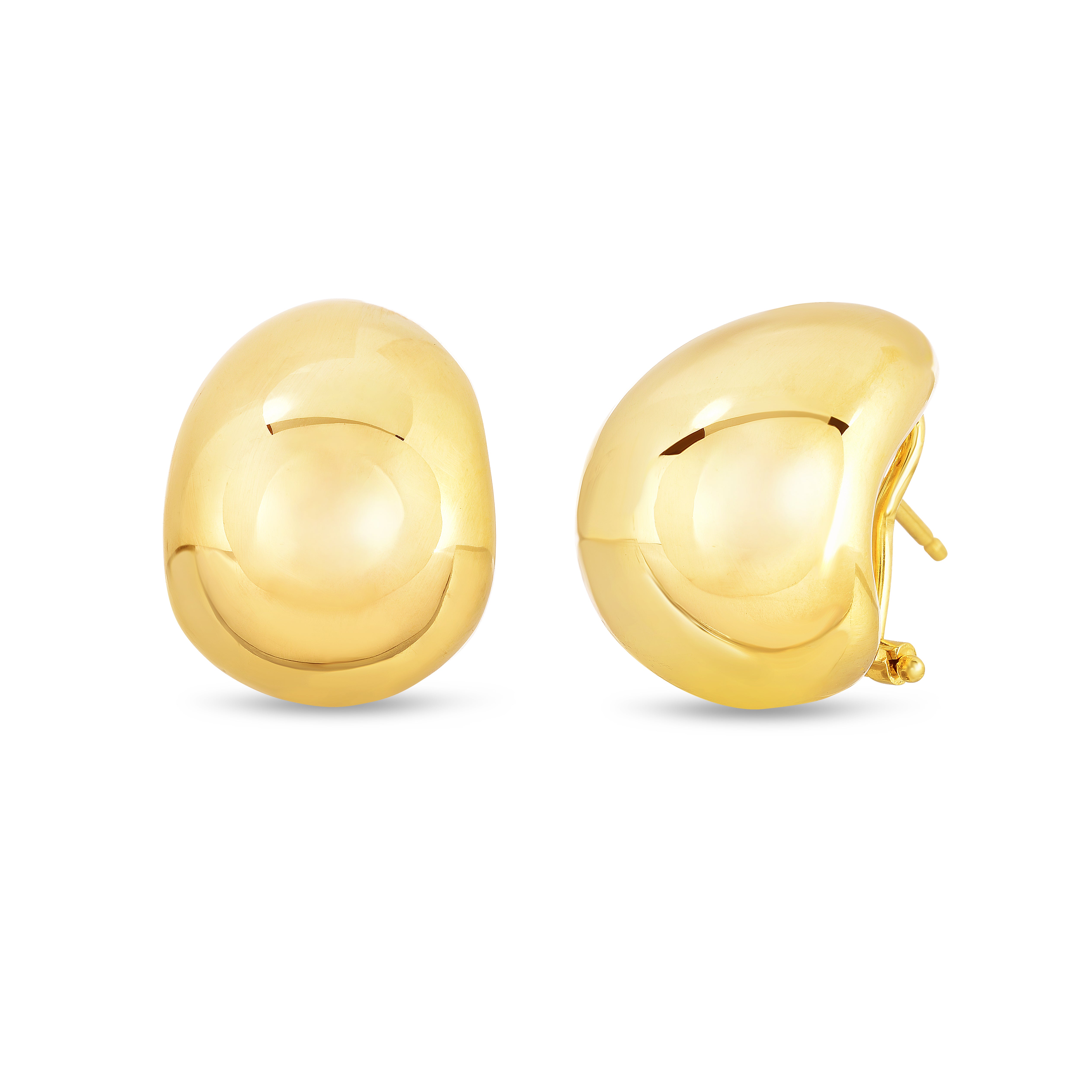 18K YELLOW DESIGNER GOLD DOMED EARRINGS
