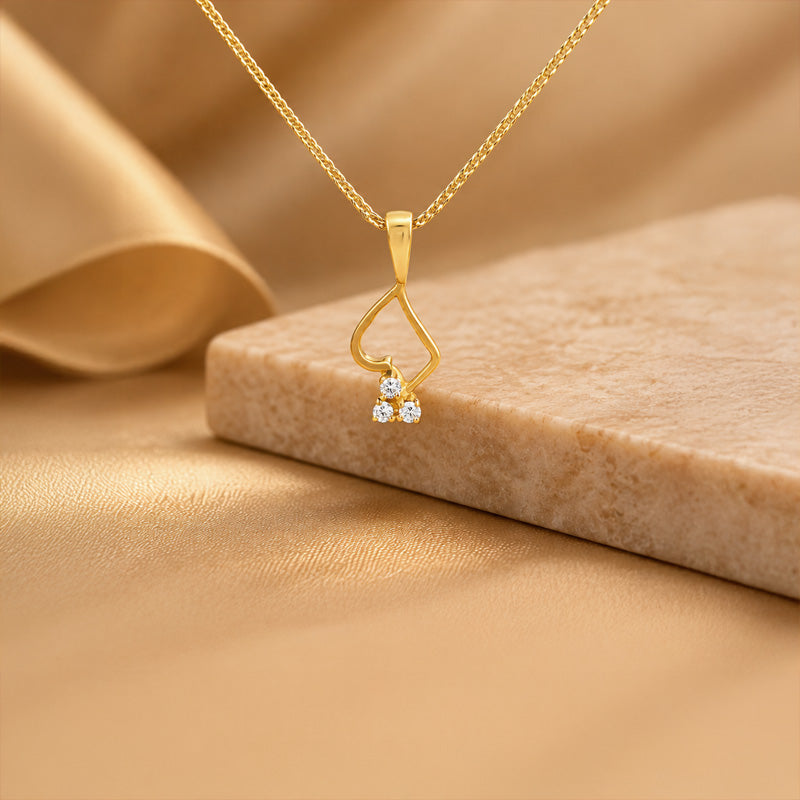 Minimalist  Gold Diamond Pendant