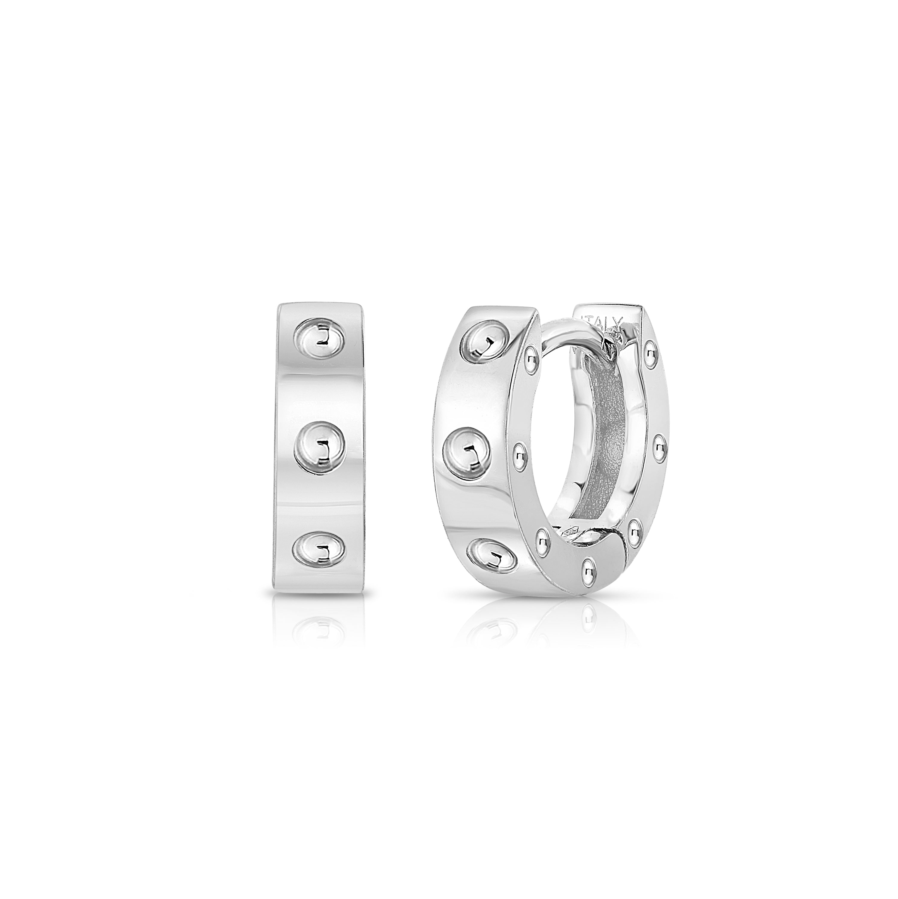 18K WHITE GOLD POIS MOI SYMPHONY HOOP EARRINGS