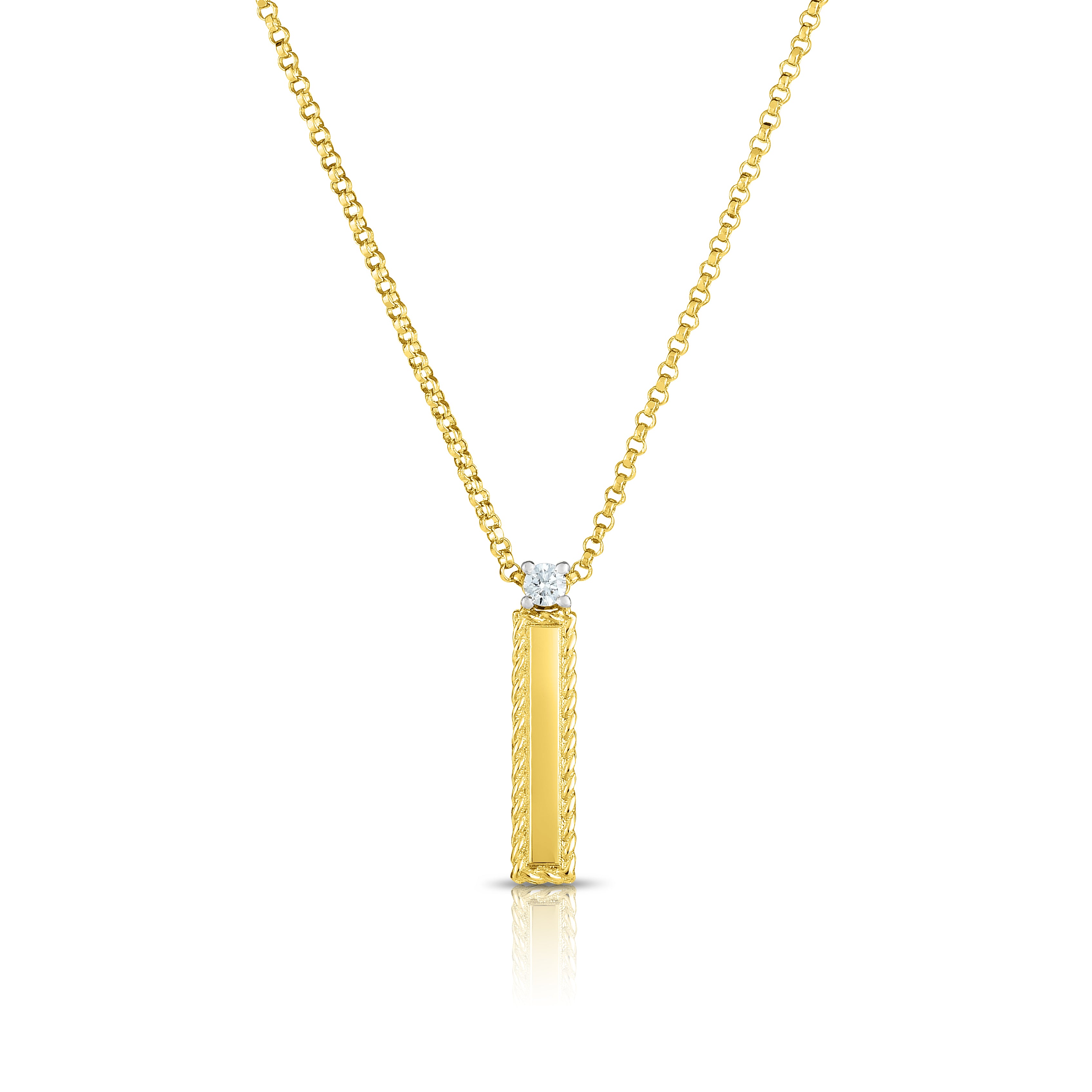 18K YELLOW GOLD PRINCESS BLOCK LETTER "I" NECKLACE