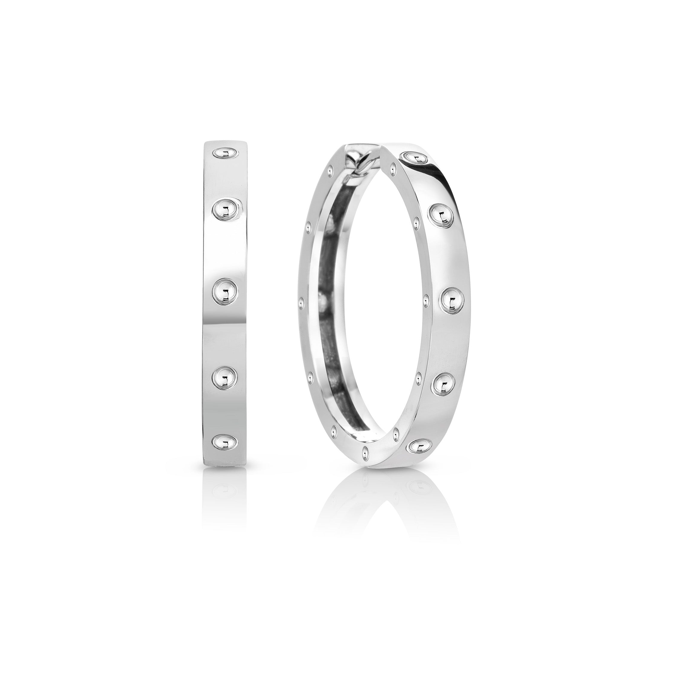 18K WHITE GOLD POIS MOI MEDIUM HOOP EARRINGS
