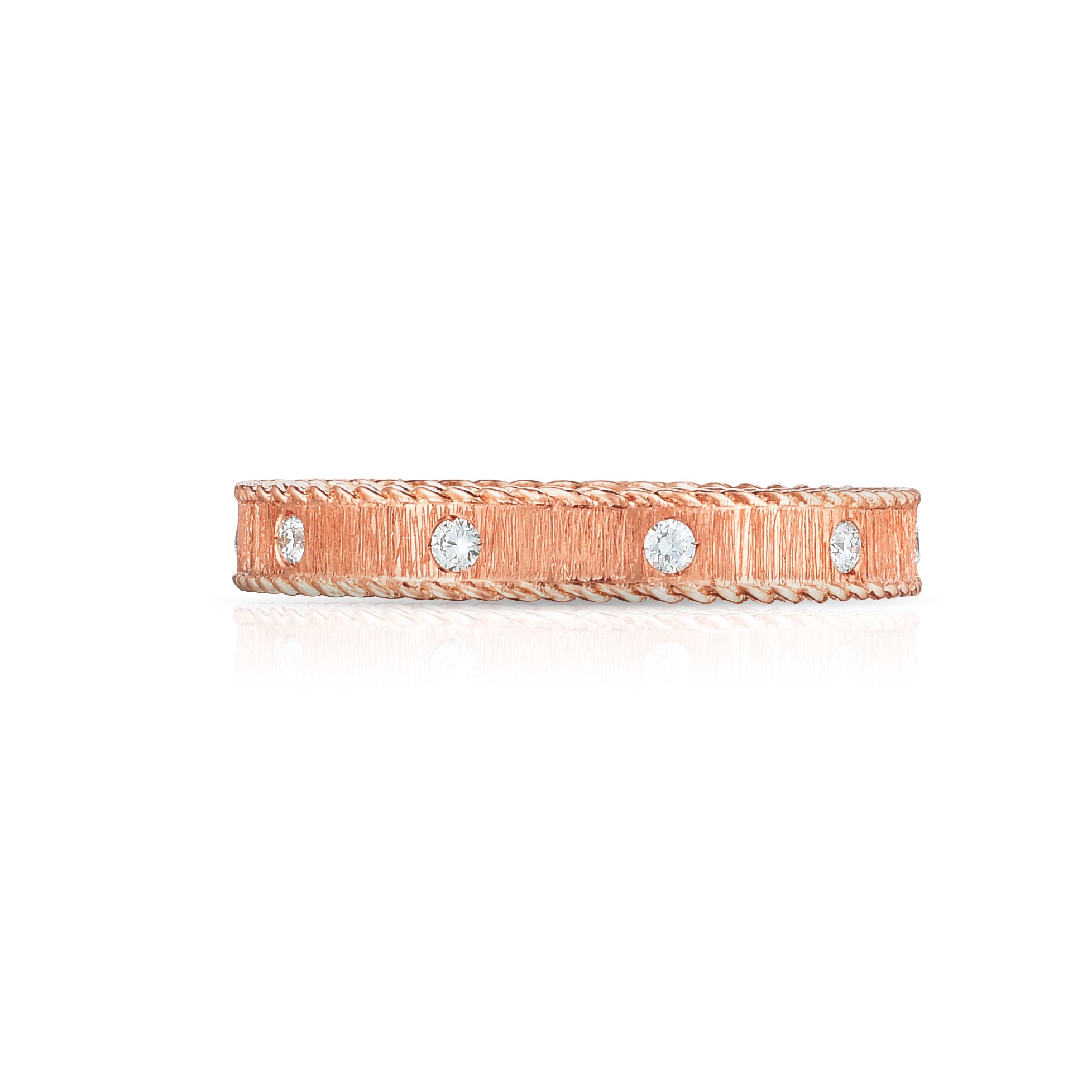 18K ROSE GOLD PRINCESS DIAMOND & SATIN FINISH RING