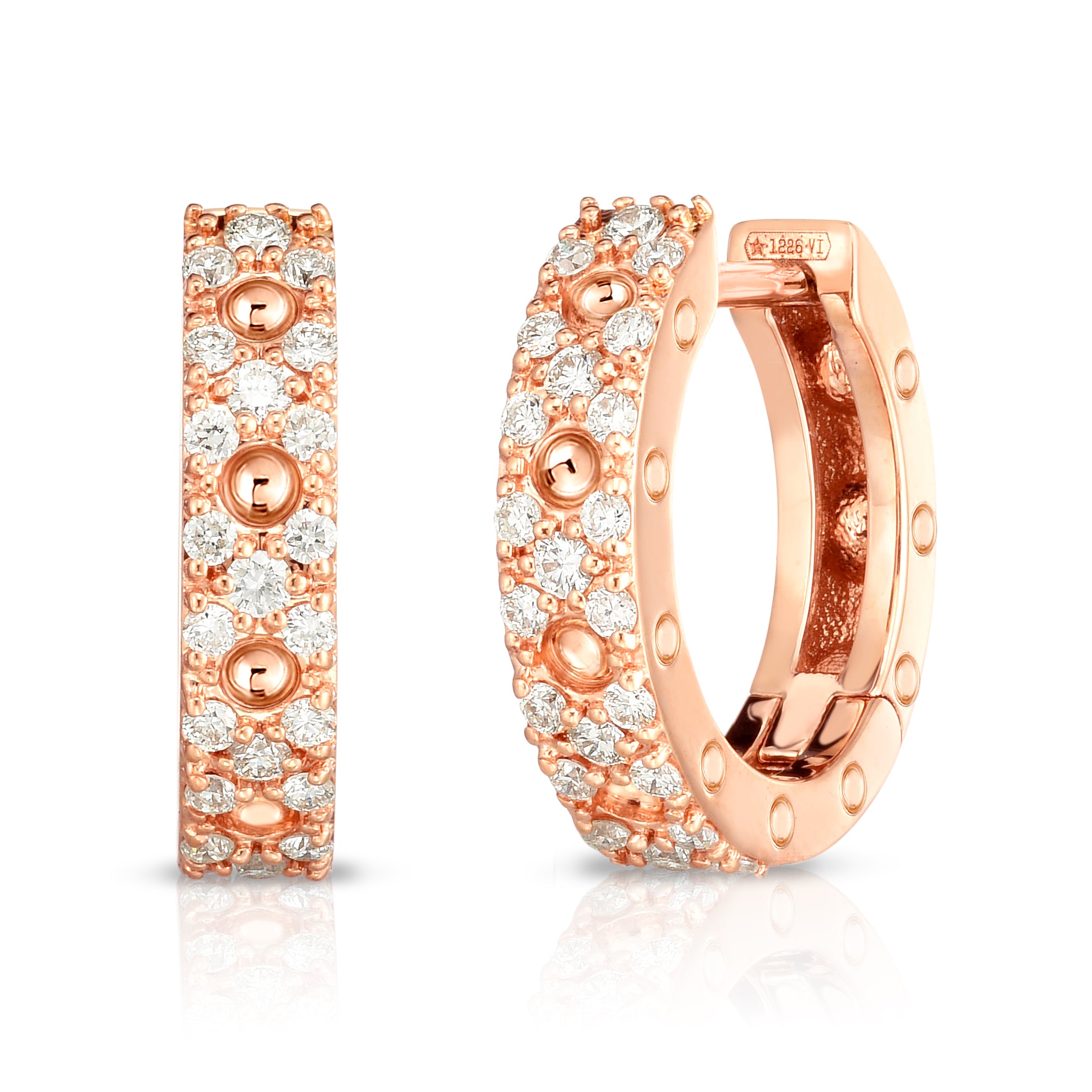 18K ROSE GOLD POIS MOI DIAMOND HOOP EARRINGS