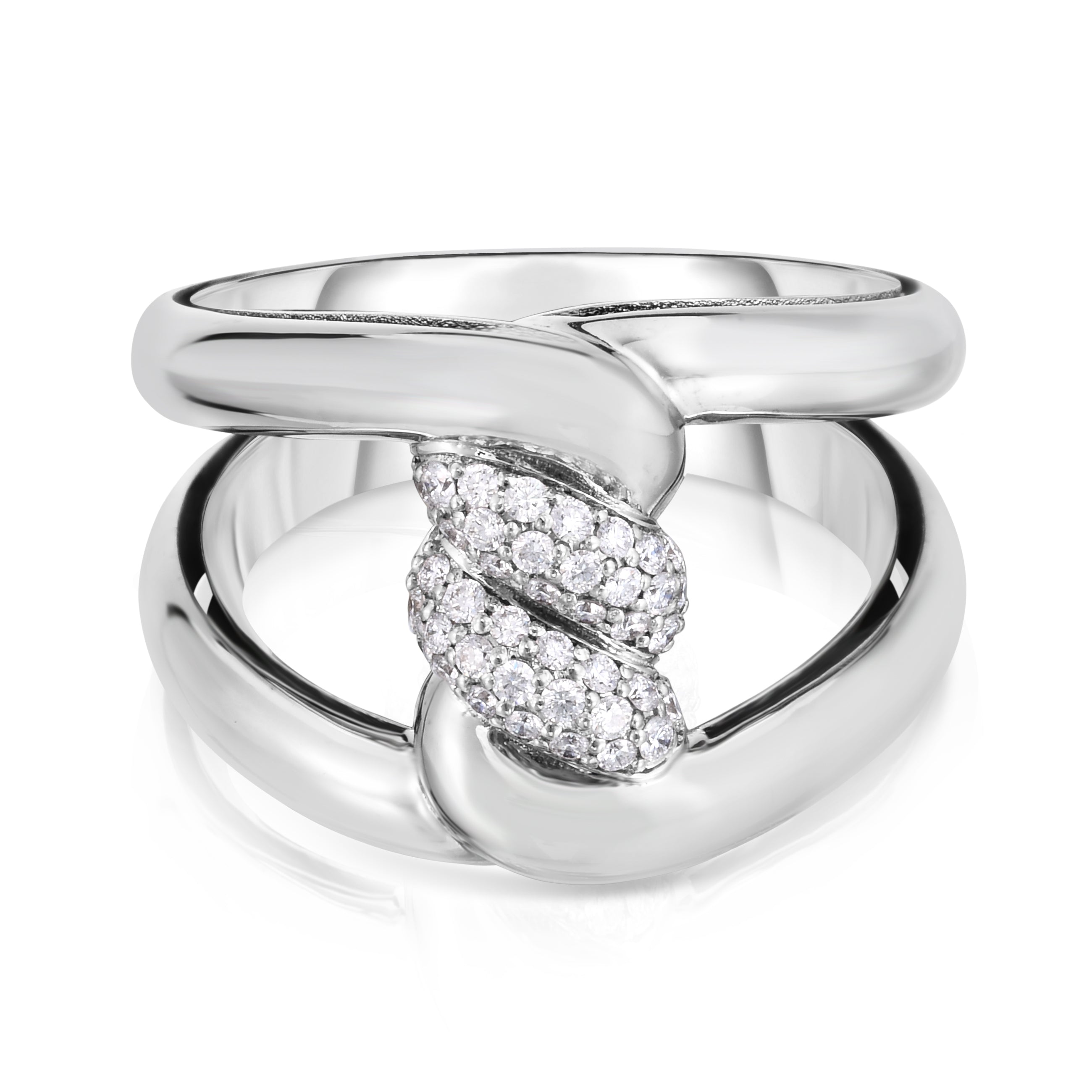 18K WHITE GOLD CIALOMA DIAMOND ACCENT KNOT RING