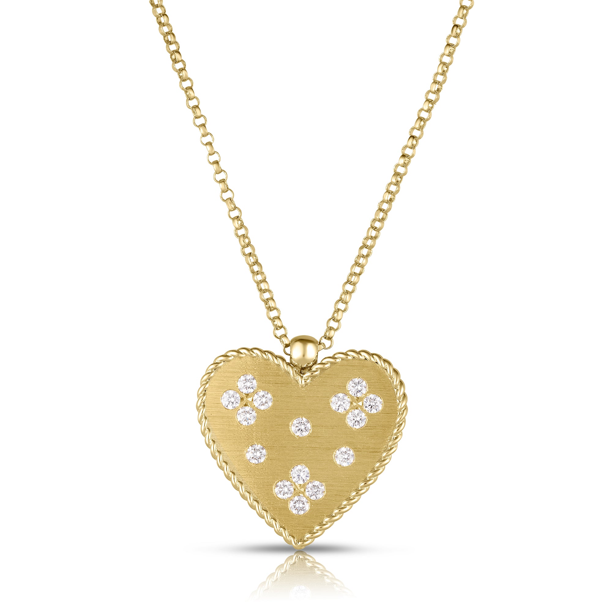 18K YELLOW GOLD VENETIAN PRINCESS MEDIUM HEART MEDALLION NECKLACE