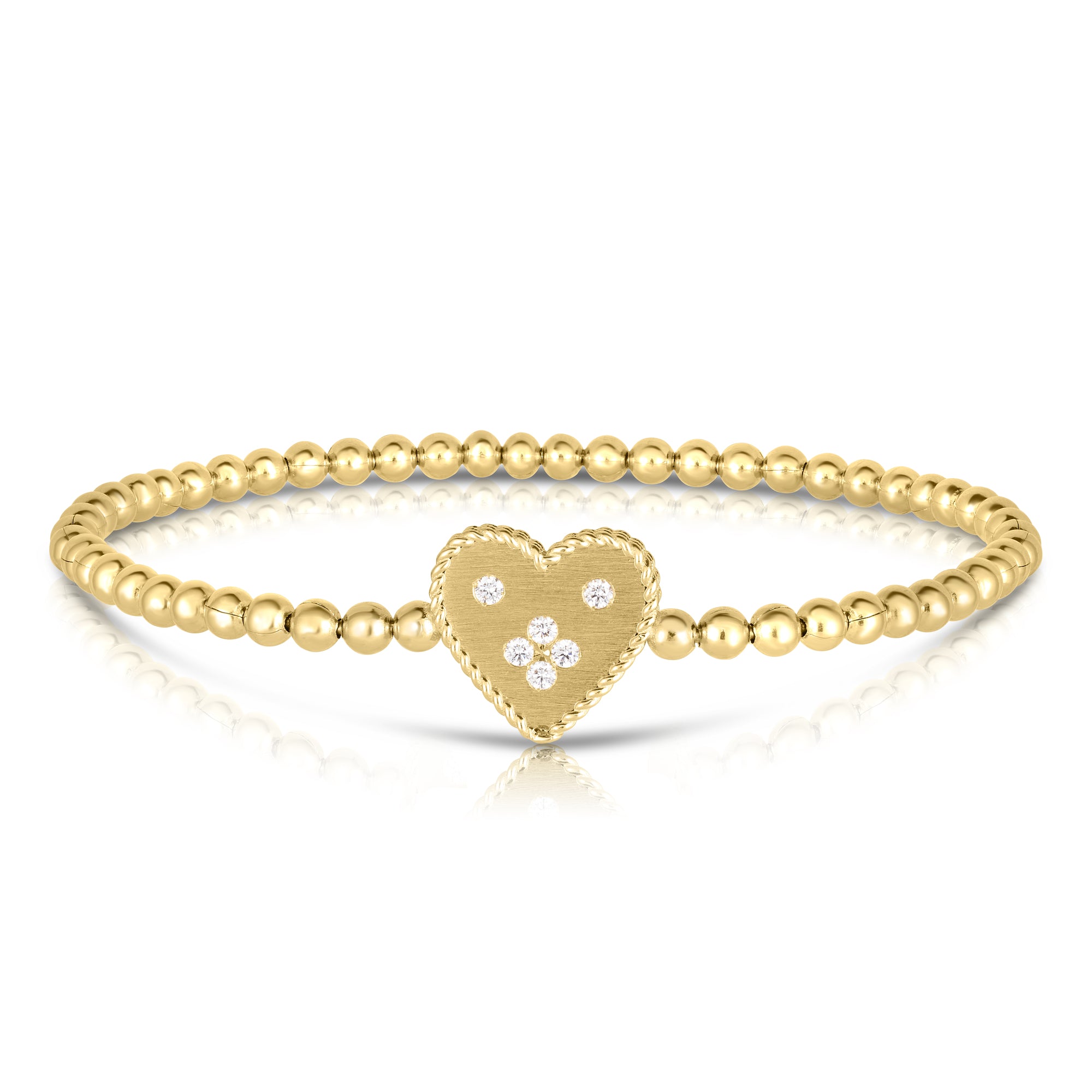 18K YELLOW GOLD VENETIAN PRINCESS SMALL HEART MEDALLION BRACELET