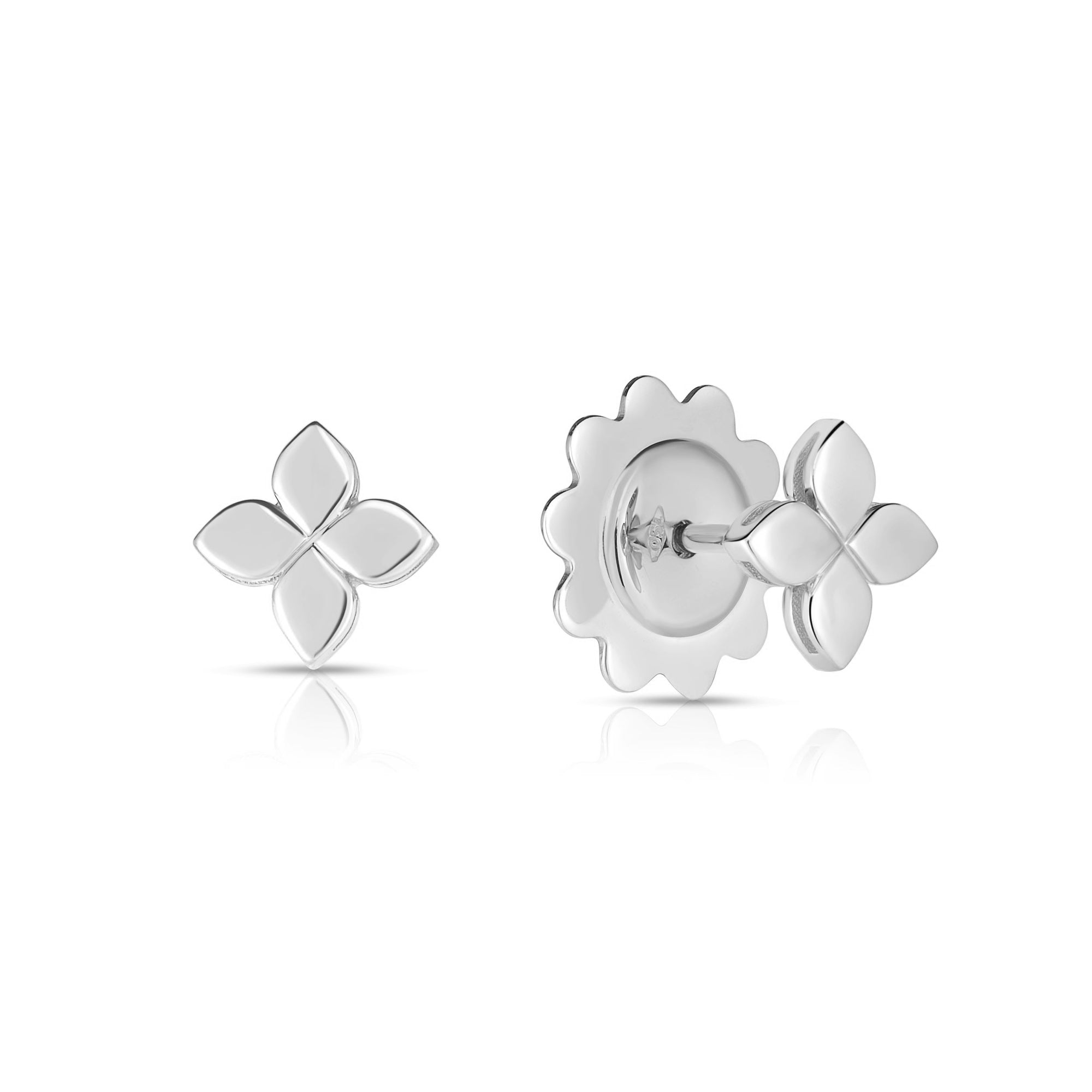 18K WHITE GOLD LOVE IN VERONA SMALL STUD EARRINGS