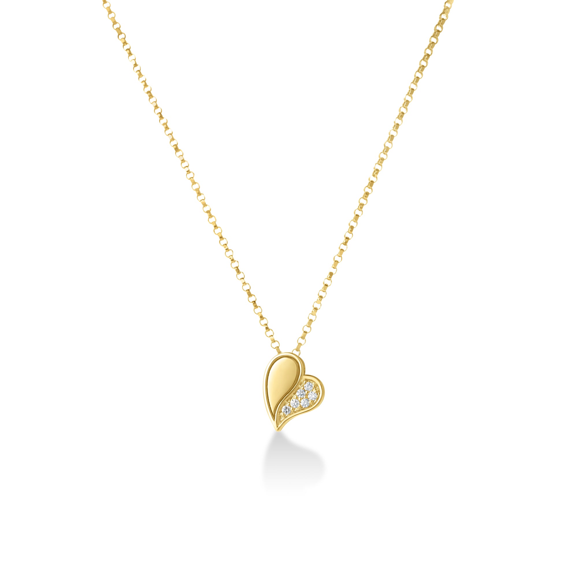 18K YELLOW GOLD AMORINO DIAMOND HEART NECKLACE