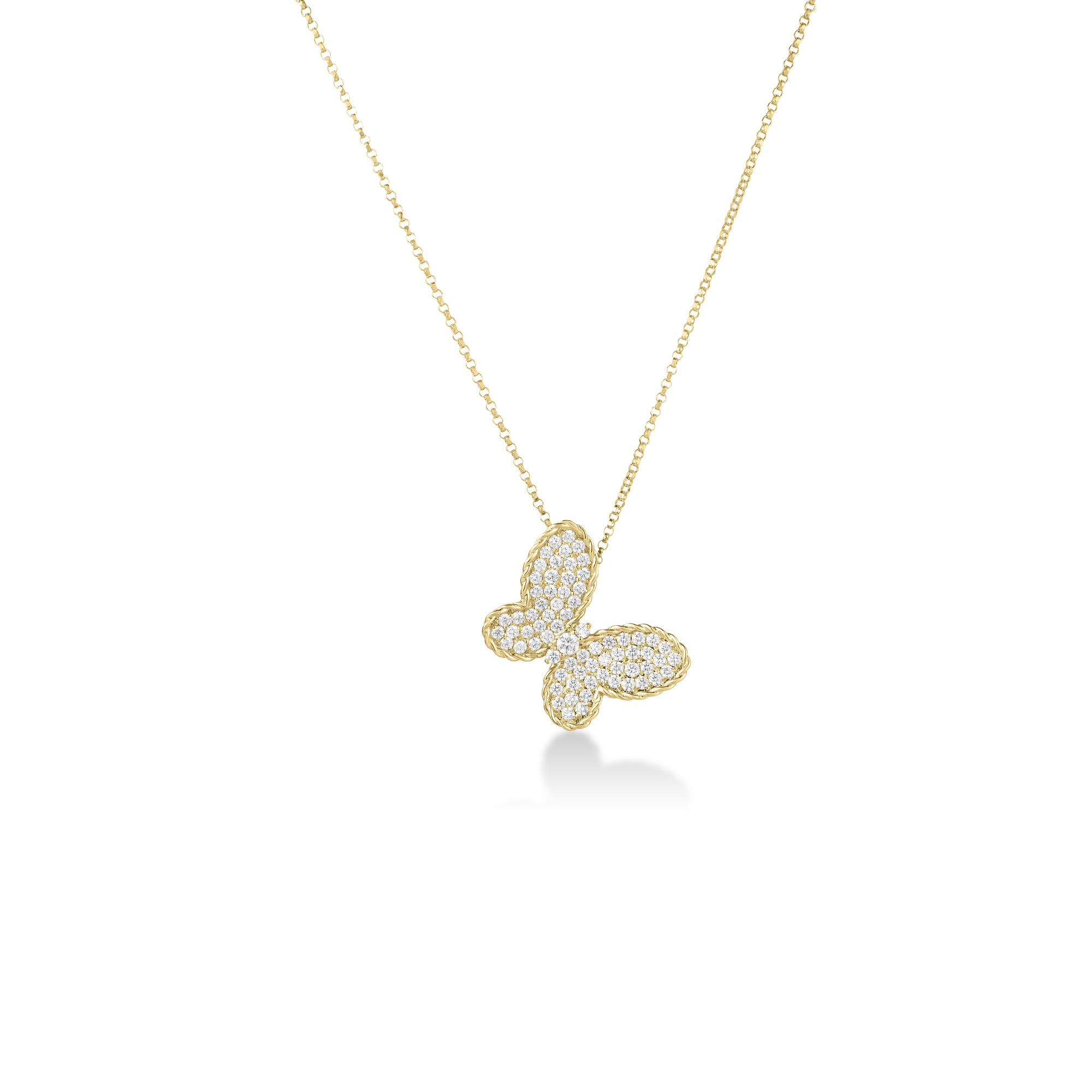 18K YELLOW GOLD JASMINE PAVE DIAMOND BUTTERFLY NECKLACE