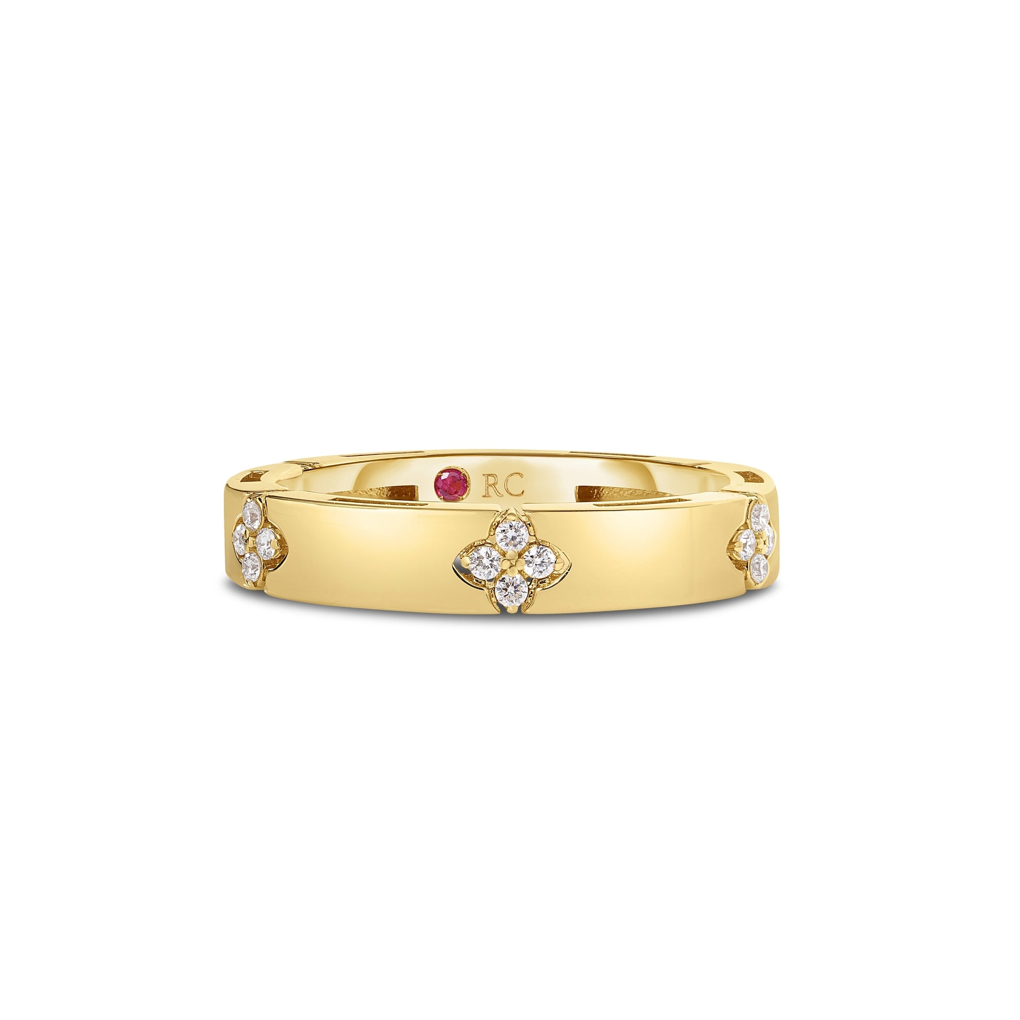 18K YELLOW GOLD LOVE IN VERONA NARROW DIAMOND RING