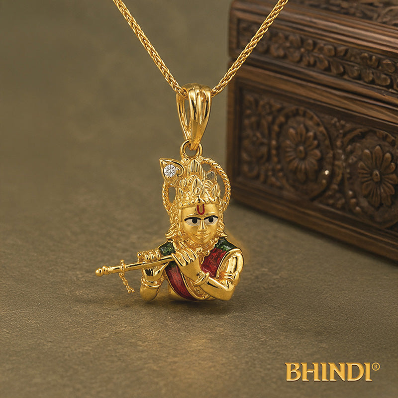 22K Gold Lord Krishna Pendant